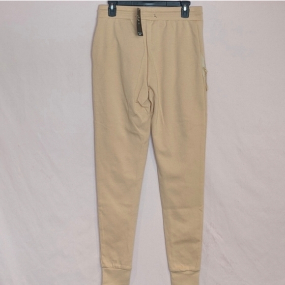 Oyster Guy Neutral Tan Jogger Sweatpants with Zip Close Pockets size Small - Picture 4 of 9